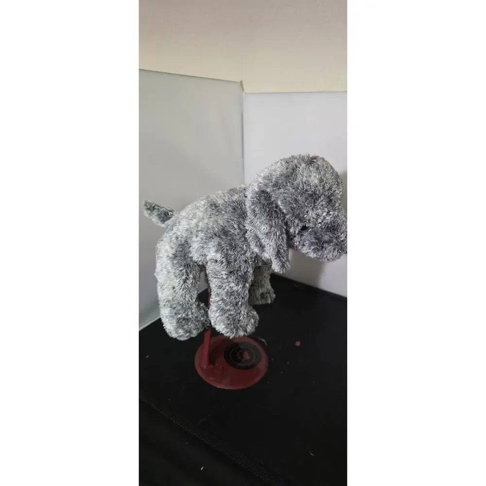 TY Classic Mercury Silver Dog Plush Stuffed Animal Collar TySilk 14 Inch 2003 Z1